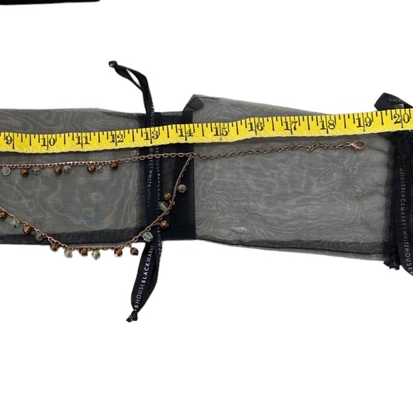 NWT Women's Two Strand Necklace with Bronze and Clear Beads - Picture 14 of 14